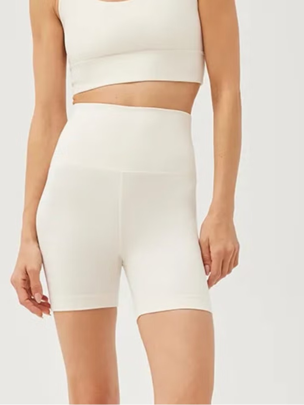 Outdoor Voices Cream Milk Stone Workout Biker Shorts
